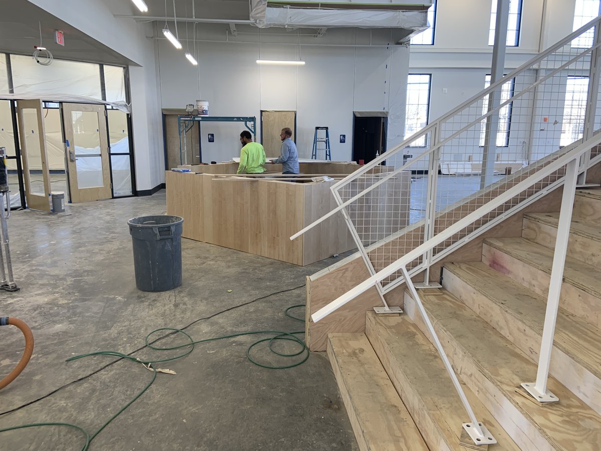 Finishing touches at the new building are underway, including cabinetry and the long awaited off street parking lot. We're getting close!