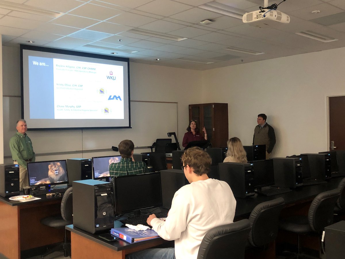 Earlier this week, EnSafers Bayless Kilgore CIH, CSP, Kristy Olive CIH, CSP, and Chase Murphey visited UNH where they met prospective Industrial Hygiene students to discuss, in Bayless' words, "why EnSafe is the best place in the USA to work as a Certified Industrial Hygienist."