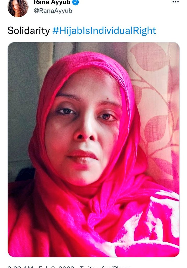 IndianAmmy's tweet photo. If hypocrisy is a product
@RanaAyyub
would definitely be a brand ambassador.
Pic 1 :#RanaAyyub in Real life
Pic 2 : #RanaAyyub in twitter life.
#HijabNahiKitaabDo #Hijab #HijabBan #HijabisOurRight
#WhySupportHijab https://t.co/7OpjL8vLyx