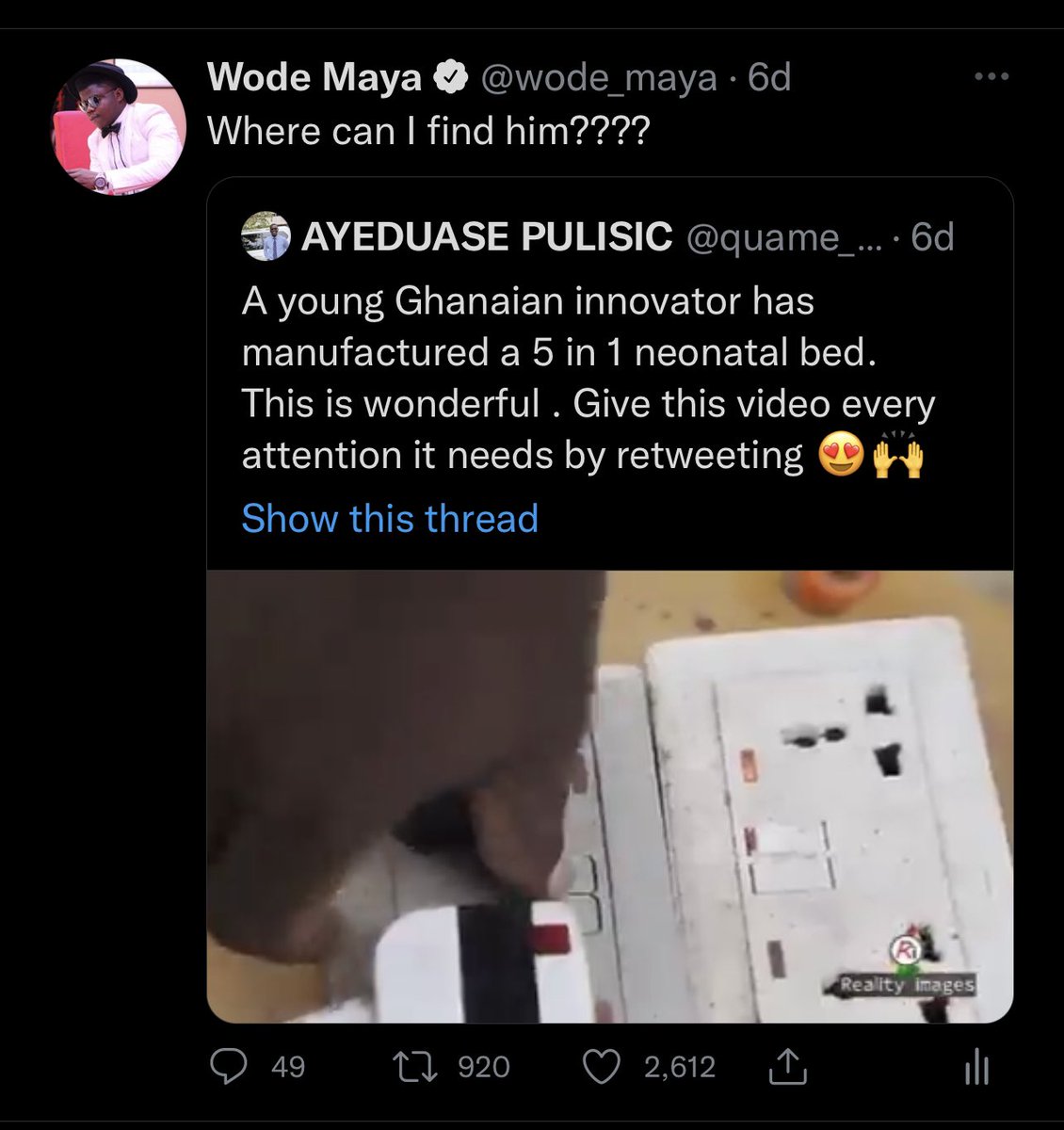 wode_maya's tweet photo. Finally found the two young innovative Ghanaians who designed &amp; manufactured an automated rotary bed for babies aiming to solve lack of beds for new born babies in our hospitals.. https://t.co/sV4rTvO0P4