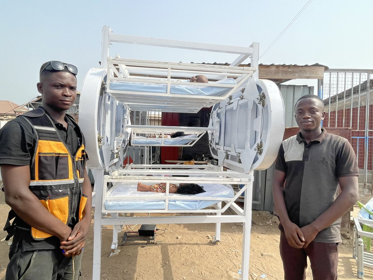 wode_maya's tweet photo. Finally found the two young innovative Ghanaians who designed &amp; manufactured an automated rotary bed for babies aiming to solve lack of beds for new born babies in our hospitals.. https://t.co/sV4rTvO0P4