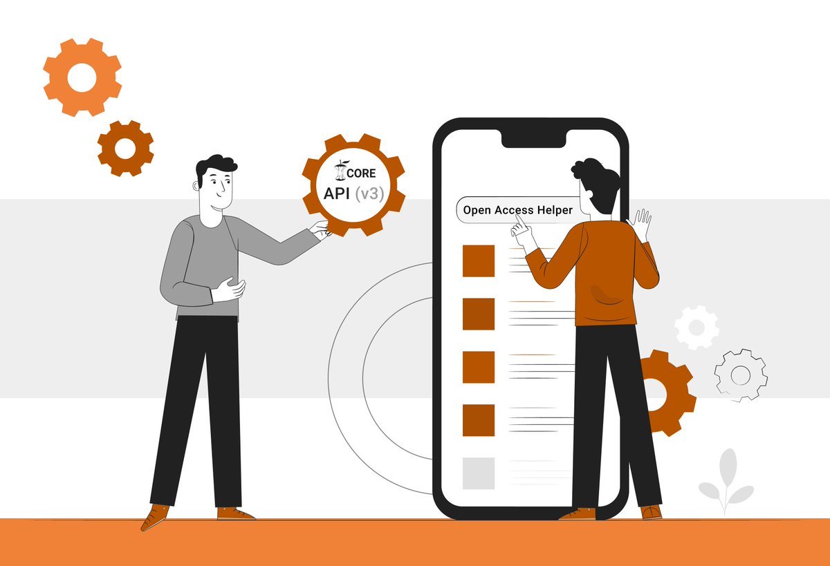 oacore's tweet photo. We are really excited to share the #release from our friends at the Open Access Helper (@OaHelper)) which integrates our brand new CORE (@oacore) #APIv3 . Read the blog post to find out more about it: https://t.co/54h1Pwlhoc @JiscOpenRes @Jisc @kmiou https://t.co/cJonPQzNUA