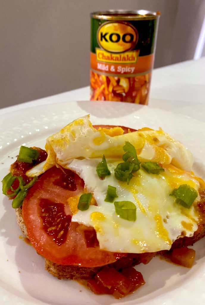 Nostalgia is Chakalaka - something my brother &amp; I always make! I do believe it’s a Twist - perfect for my #AddATwist recipe contribution.
Warmed up Chakalaka on toast/ fresh crispy roll + sliced fresh tomatoes +fried egg. a great brekkie for the morning after. 
#100Twist #Ad