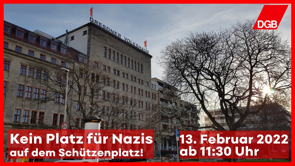 Kein Platz für Nazis! Am #dd1302 versammeln sich Kolleg*innen aller Gewerkschaften am Schützenplatz, um ein Zeichen gegen rechte Hetze und die Instrumentalisierung des 13. Februars zu setzen. Kommt gerne vorbei und unterstützt sie! ✊
<a href="/dd_nazifrei/">Dresden Nazifrei</a> <a href="/dgb_sachsen/">DGBSachsen</a> <a href="/HerzstattHetze/">HerzstattHetze</a>