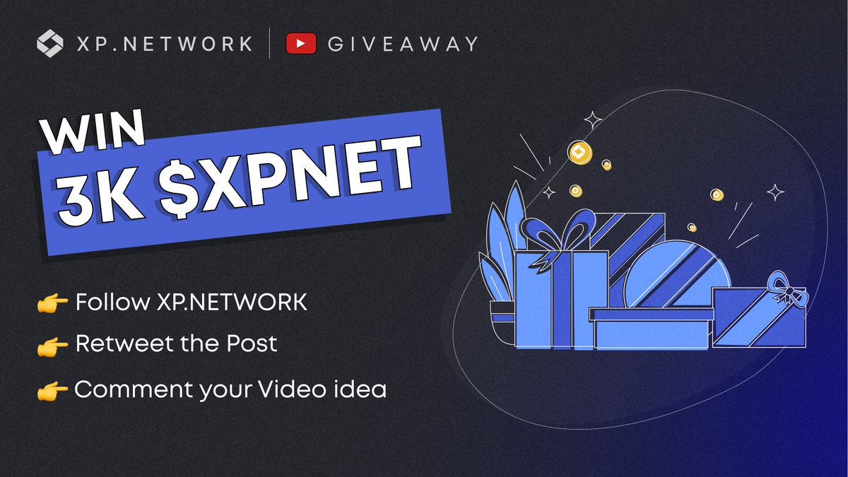 xpnetwork_'s tweet photo. New #XP.NETWORK Giveaway is 🔛
What kind of content would you like to see on our YouTube channel?
👉Follow https://t.co/OKmGxQPSZ6
👉Retweet the Post
👉Comment your Video idea
And one of you will win 3K #XPNETs ⚡️ https://t.co/ca3GYdnPwL