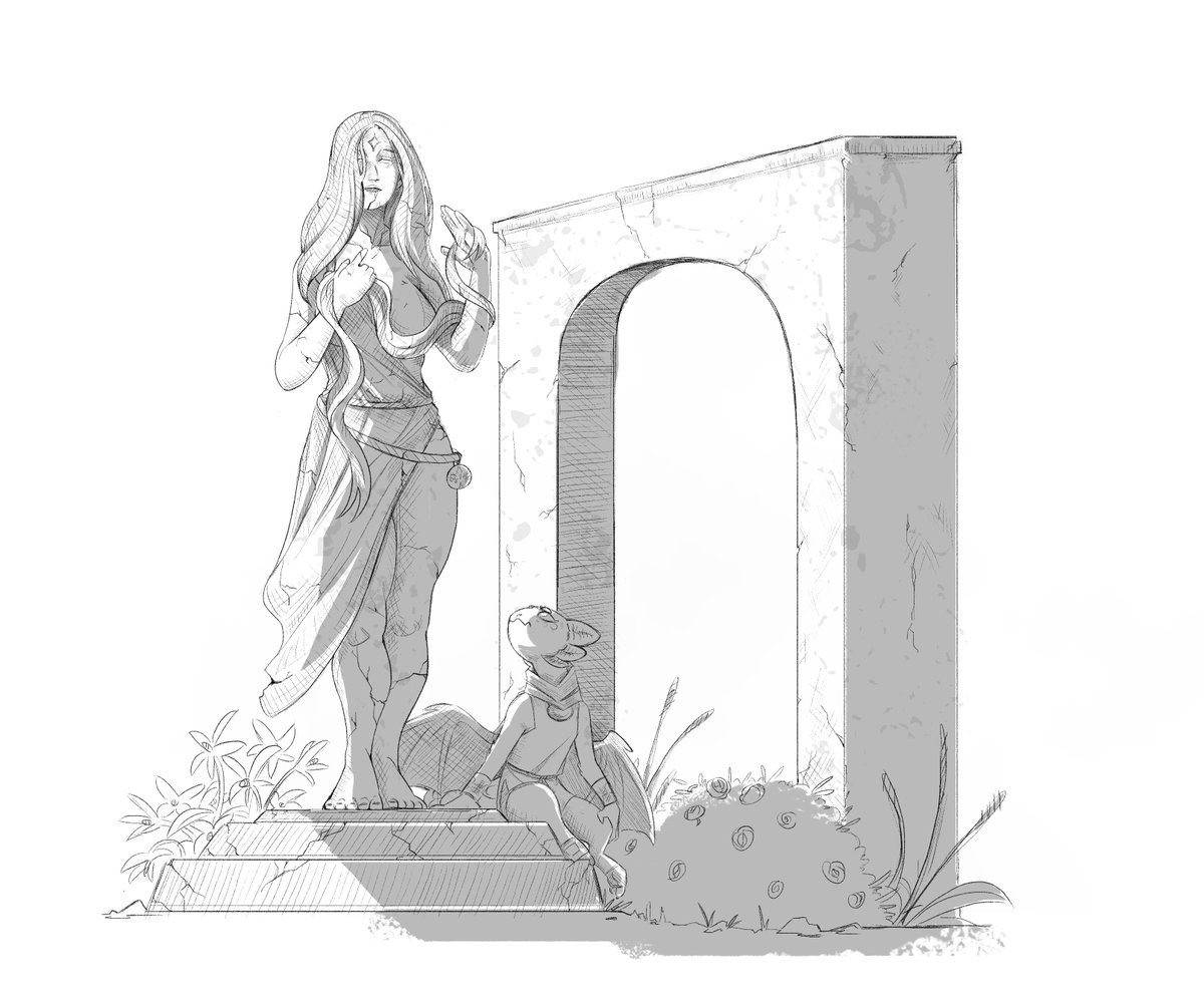 RavenStark5's tweet photo. just some dnd sketches. I revived my kobold character for a curse of strahd game, and its been a whole lotta fun.
She's a cleric of selune who's way out of her depth https://t.co/V43ZCgq9LT