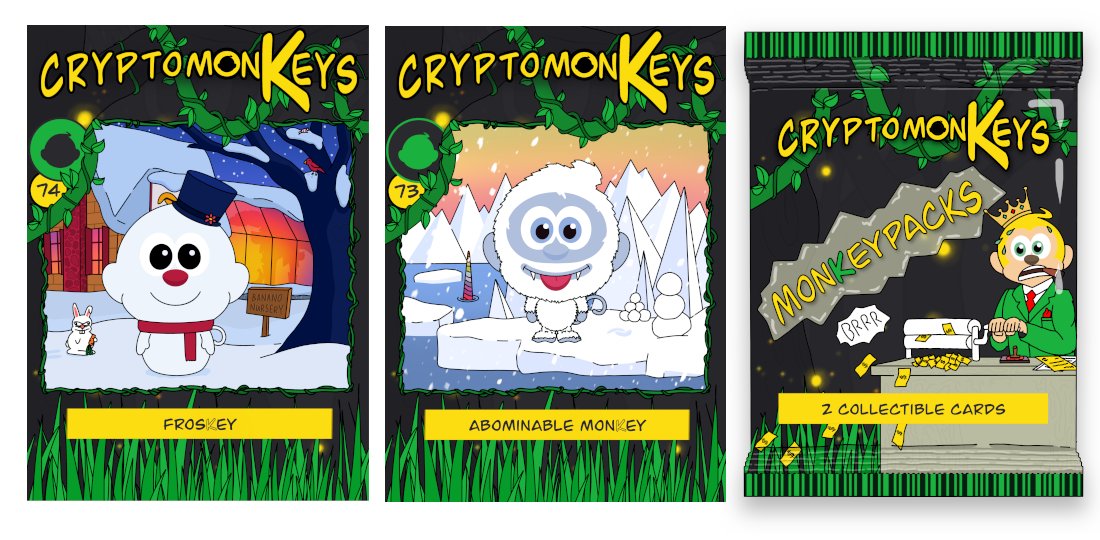 Last #giveaway was a lot of fun! 🎉🥳🥰
Let's repeat it!
Just comment your #WAX-address and have the chance to win these awesome #cryptomonKeys #WAXNFT:

1x frosKey
1x Abominable monKey
1x monKeypack

Ends Saturday, 2022-02-12 12:19 UTC+1