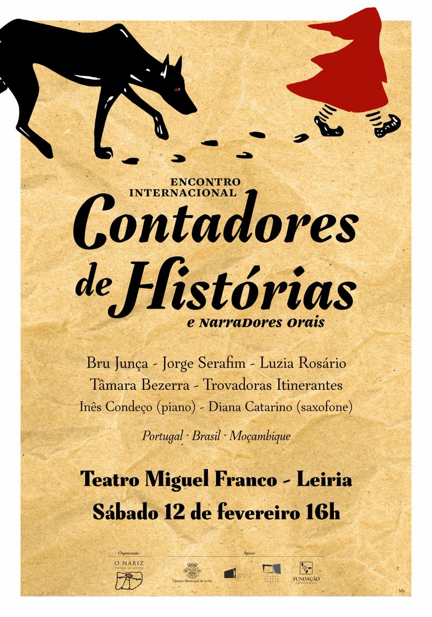 A companhia O Nariz – Teatro apresenta contadores orais de histórias que, de todo o mundo, nos chegam para ajudar a compreender melhor o Mundo que nos rodeia. Um apelo ao espírito crítico e um convite à valorização de um património imaterial: as histórias que nos fazem.
