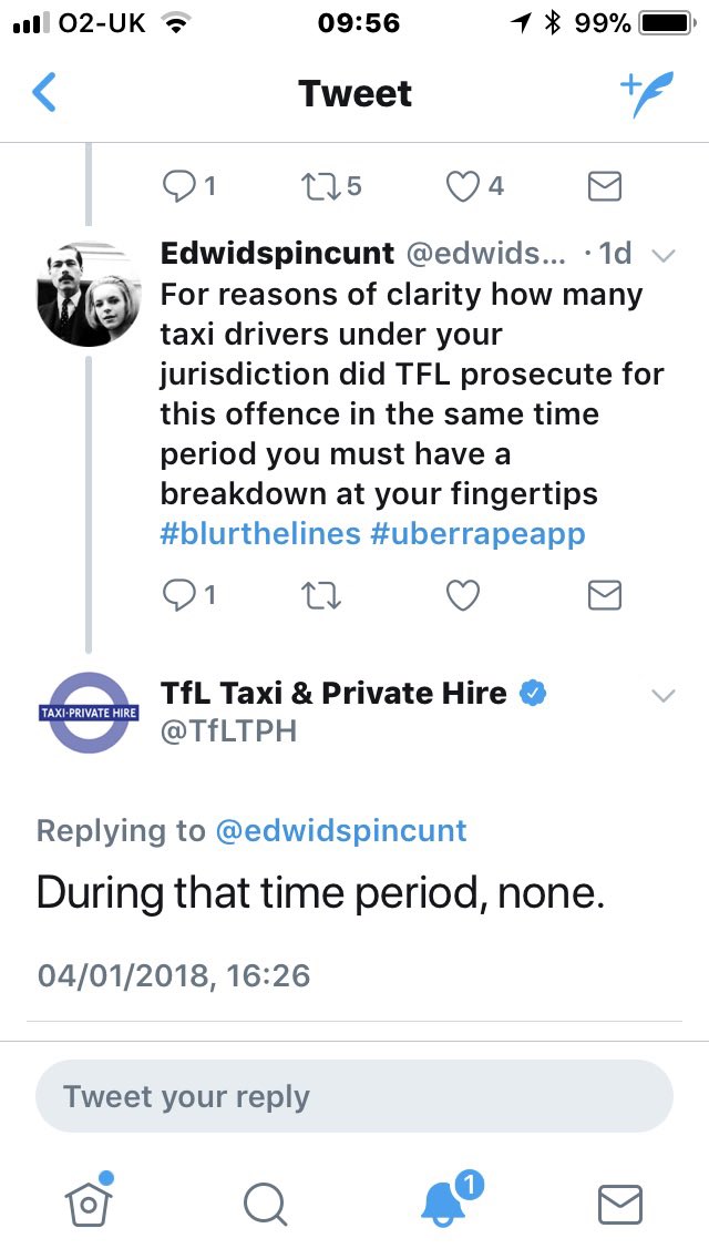 rubin29312972's tweet photo. @saj_anderson Like to throw this into the mix I asked @TfLTPH this question in 2018 have never released any data since and out of those 21 prosecutions 17 weโre down to
#uberrapeapp
#Zero down to #londontaxi and probably still the same and seems to be getting worse in #minicabs #dogsintaxis https://t.co/pYr3r4XHD7