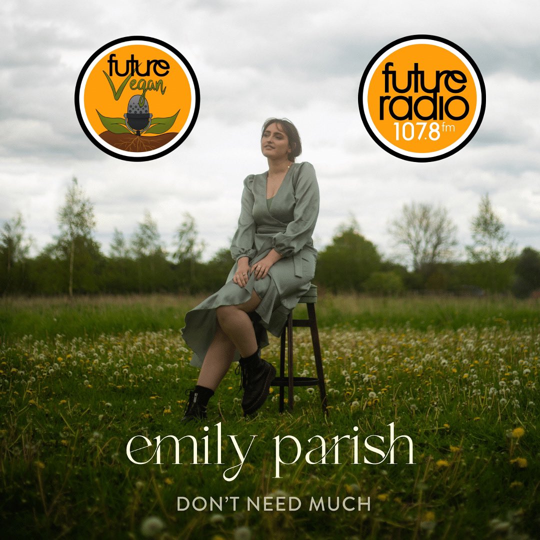 em_parish's tweet photo. don’t need much is getting it’s first air play TODAY on @FutureVeganShow 🌿 the team there are so lovely and I’m so grateful to be included in their list of vegan artists to watch !! listen in at 13.00 GMT today or Saturday’s repeat show, 107.8FM !🍐🍊🍋 https://t.co/K66BSbhbGi