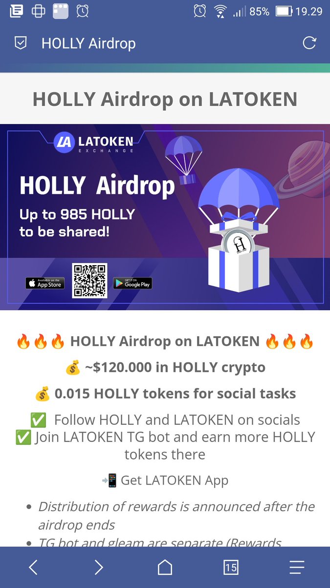 AkashiTakeomi8's tweet photo. https://t.co/cq9JPn18TR #LATOKEN #HollyCoin 
Holly Coin Airdrop!

💰 $6 in HOLLY per winner
🔥 18700 winners
✅ Retweet and tag friends
📲 Register on #LATOKEN
➕ Buy at least 0.03 HOLLY https://t.co/eR0siiGeTv
