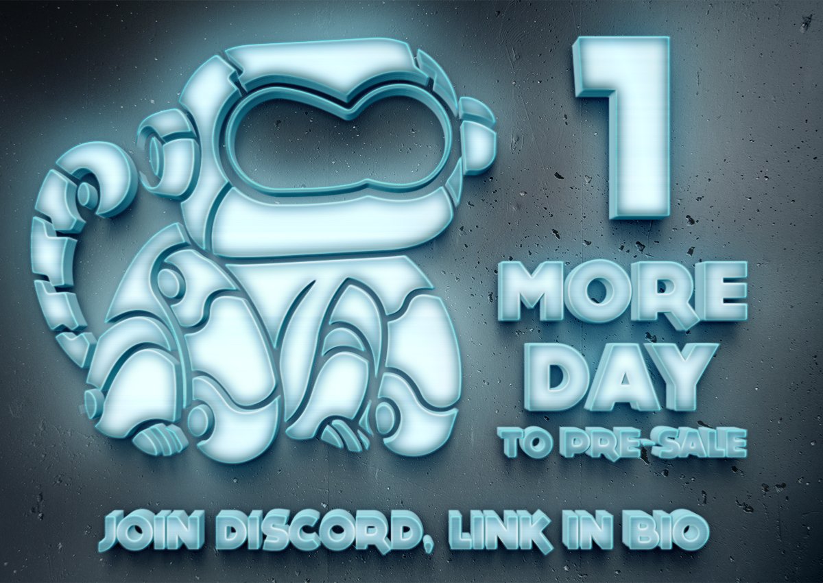 cybermorphapes's tweet image. 🚨 1 more day to Pre-sale 🚨

Pre-Sale is on - Feb 21st
Public-Sale is on - Feb 22nd

Join our discord to be up to date and to get whitelisted.

#nfts #nft #NFTGiveaways #Whitelist #NFTLAUNCH #NFTdrop #NFTshill #nftcollectors #NFTCommunity #nftart