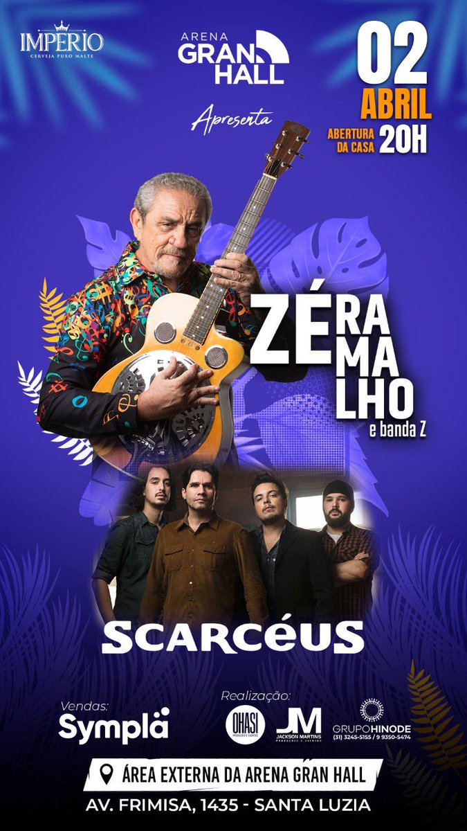 Dia 02 de Abril tem show em Santa Luzia/MG na @granhallarena 🔥

Aguardamos todos vocês. 🤘🏻

INFORMAÇÕES
(31)992324256  Túlio Ohasi 
(31)999303189 Jackson M 

Realização: Jackson Martins
Ohasi Produções e Eventos