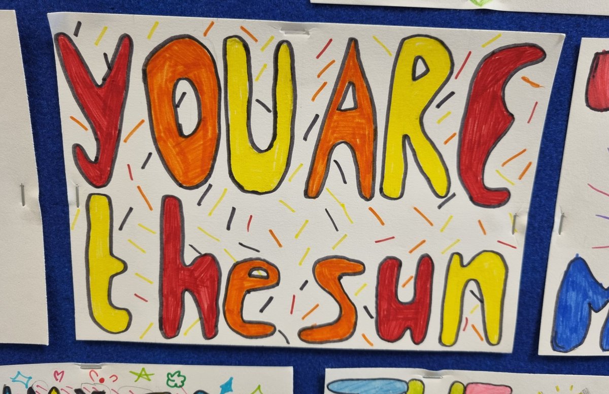 Mental Health Awareness week 🙌 
Stop by the Art corridor to see some of the positive messages written by S1-3 👏🤩 <a href="/stbenedictsren/">St Benedict's High School</a> <a href="/StBenedictsHWB/">St Benedict's Health and Wellbeing</a>