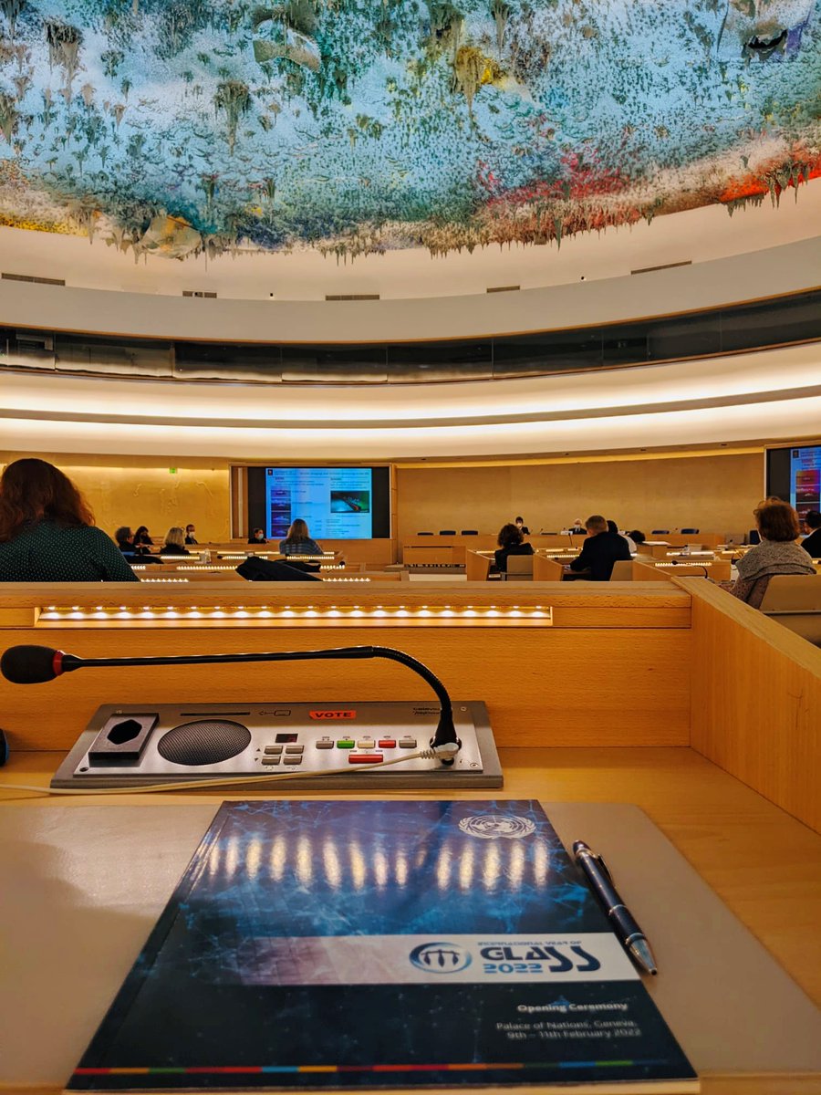 Glass_Int's tweet photo. An absolute honour for our Deputy Editor Jess Mills to attend the International Year of Glass Opening Ceremony at the Palace of Nations in Geneva, Switzerland.
#iyog2022 #glassindustry #sustainable #iyog #glassevent #glass #openingceremony https://t.co/OU2xUAEWIb