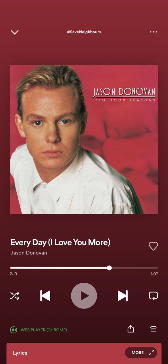 Every <a href="/neighbours/">Neighbours</a> fan to the show at the moment #SaveNeighbours <a href="/JDonOfficial/">Jason Donovan</a> 

open.spotify.com/playlist/5RTqX…