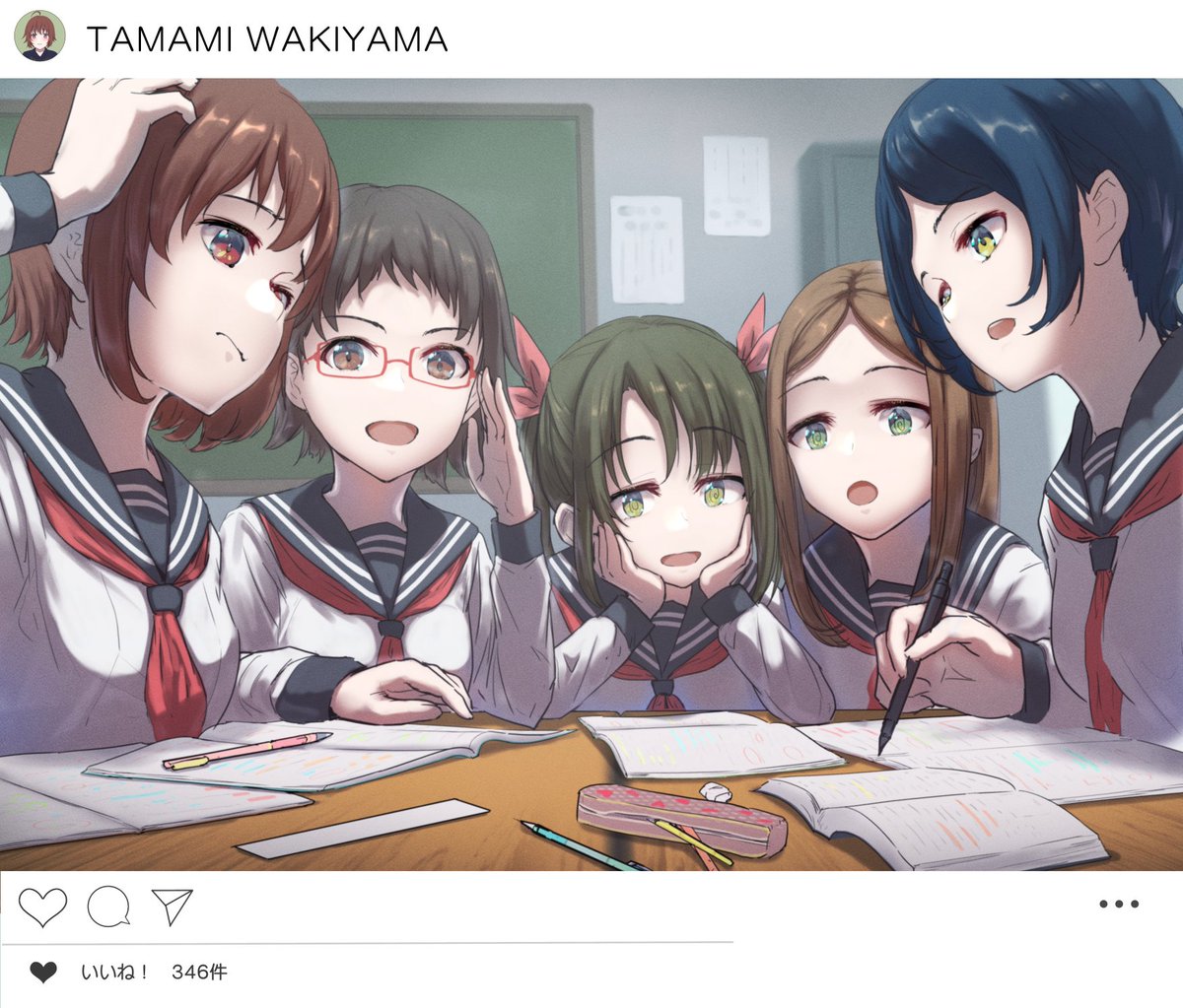 「お題絵:脇山珠美、今井加奈、松山久美子、北川真尋、速水奏 お題デレマス5個並んで」|けーにゃそ ( 鳥類 鶏子)のイラスト