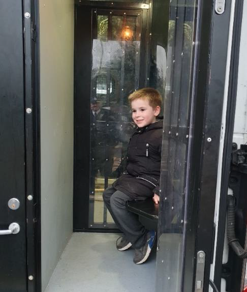 MerseyPolice's tweet photo. Meet our newest recruit (well, in a few years anyway!) 👮

Joseph and his mum got a tour around one of our police vans earlier this week! It was lovely to meet them and we wish Joseph all the best in his future career 👏 #OpTarget https://t.co/JvrvCTz2A0