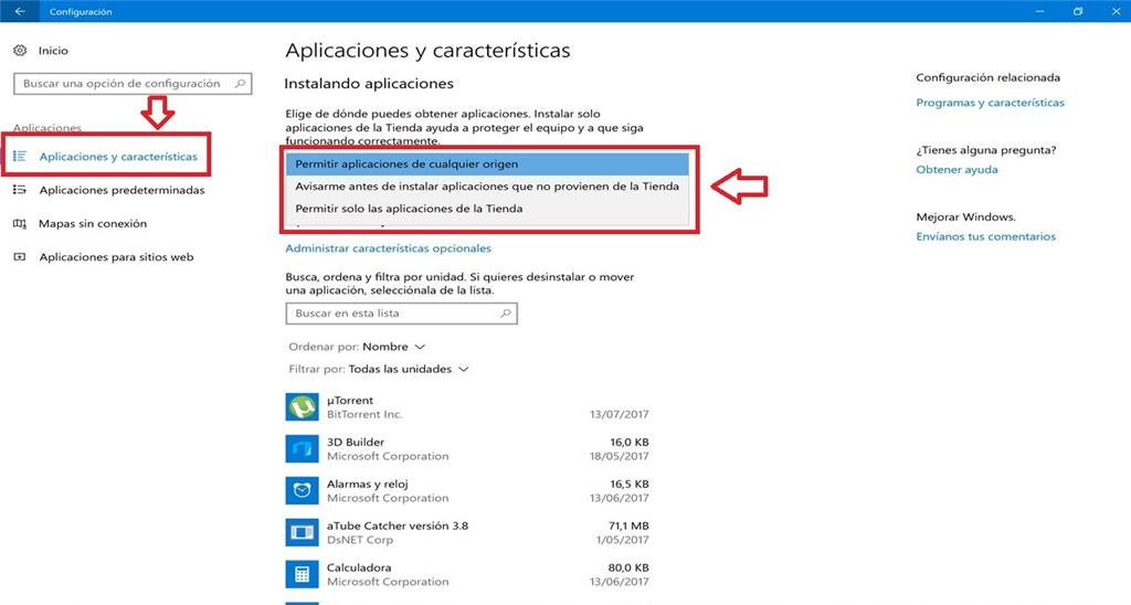 Gestión de aplicaciones.Es muy recomendable configurar Windows para que solo permita la instalación de aplicaciones aprobadas desde la Tienda de Apps.Esto evita instalaciones accidentales y demás. ¿Problema? Que a veces tienes que instalar cosas y quitar la protección...