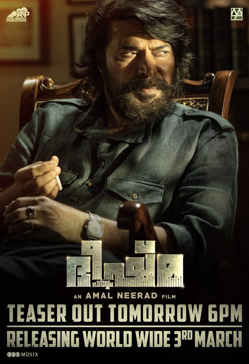 sri50's tweet photo. #BheeshmaParvam Teaser Tomorrow at 6 PM
Worldwide Release On March 3

#BheeshmaParvamTeaser

#Mammootty @mammukka 
A #AmalNeerad thriller! https://t.co/qOiACenoPA