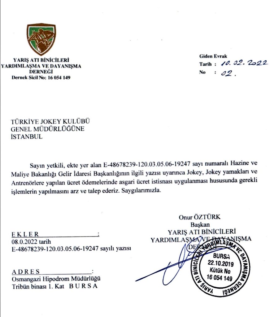 Yarış Atı Binicileri Derneği tweet media