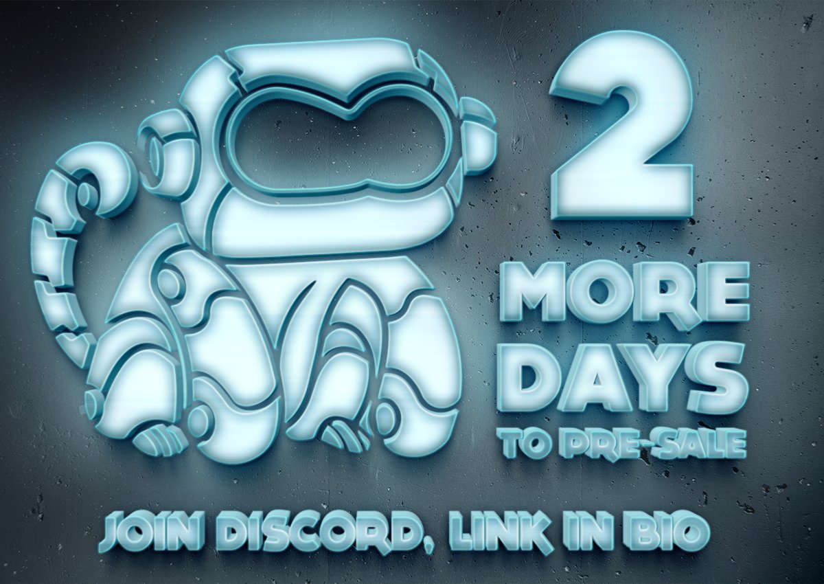 cybermorphapes's tweet image. 🚨 2 more days to Pre-sale 🚨

Pre-Sale is on - Feb 21st
Public-Sale is on - Feb 22nd

Join our discord to be up to date and to get whitelisted.

#nfts #nft #NFTGiveaways #Whitelist #NFTLAUNCH #NFTdrop #NFTshill #nftcollectors #NFTCommunity #nftart