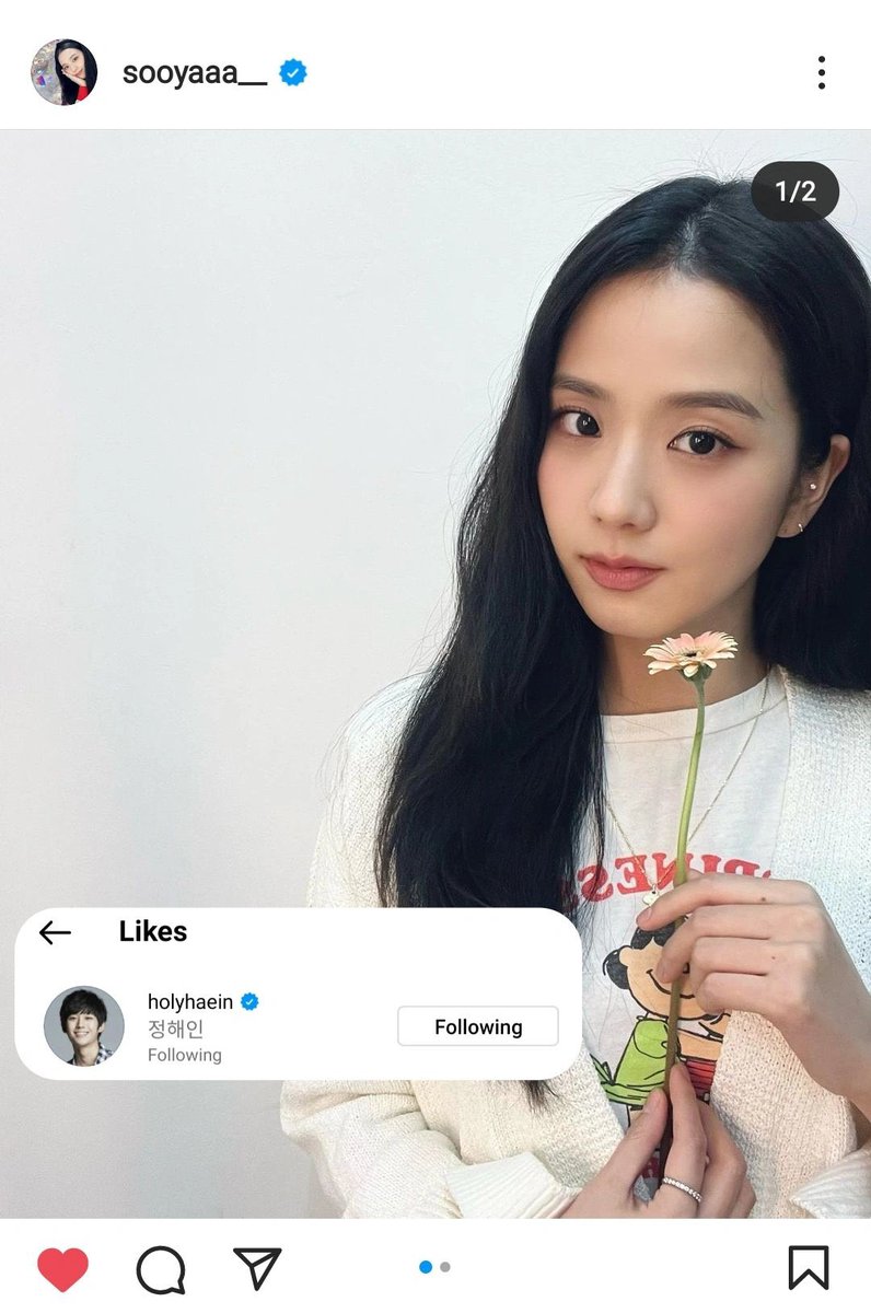 haein liked jisoo's post