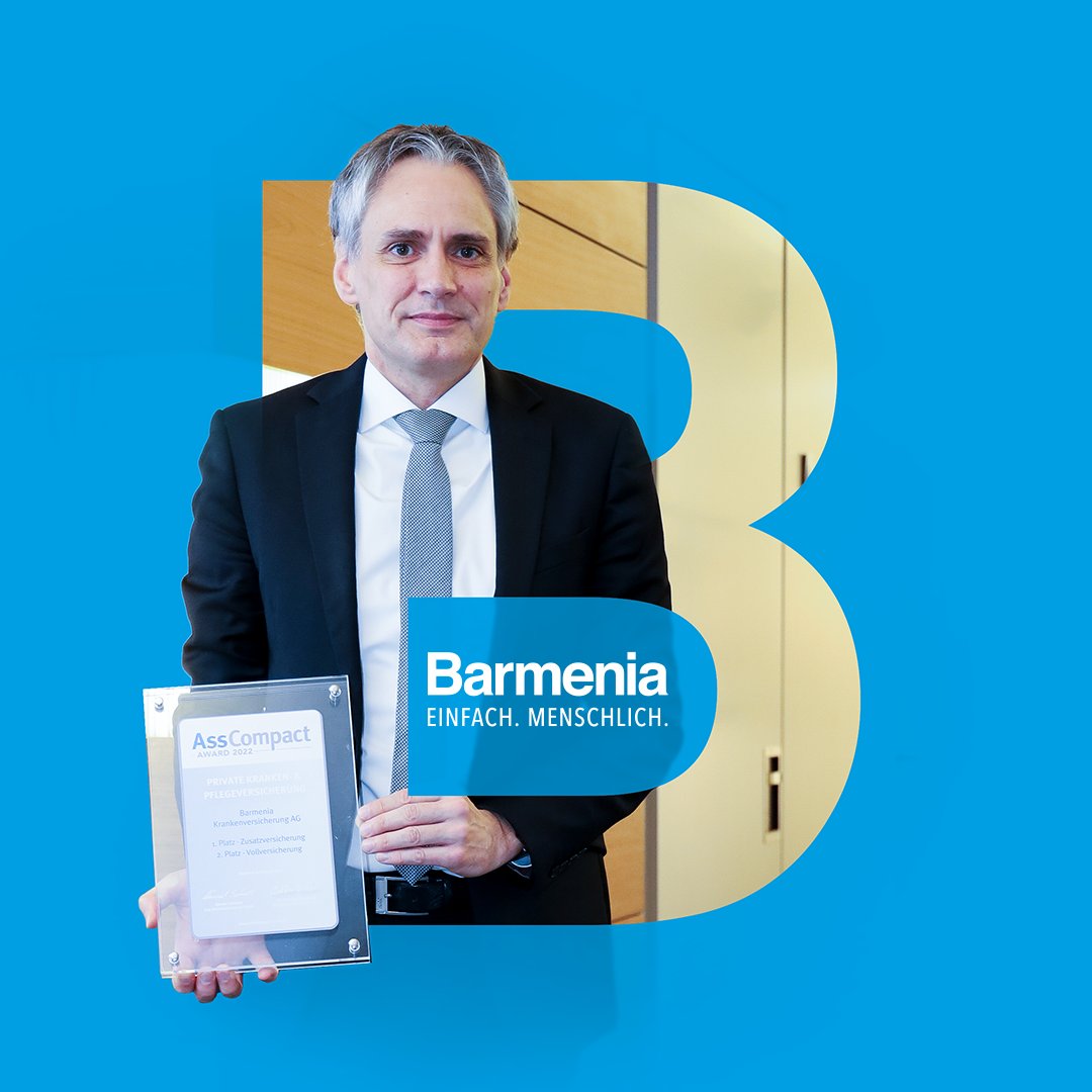 Barmenia's tweet photo. #AssCompactAWARD
🥇Zusatzversicherung: Platz 1
🥈Kranken-Vollversicherung: Platz 2
Frank Lamsfuß: "Großen Dank unseren begeisterten Vertriebspartnern für dieses grandiose Votum. Das spornt uns an, weiterhin auf Qualität, Service und eine vertrauensvolle Zusammenarbeit zu setzen!" https://t.co/962tmmEMoJ