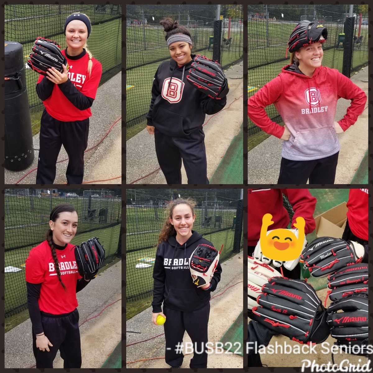 BradleySoftball's tweet photo. Awwww....As we take off for our first tourney of the '22 season, here's a lil throwback for our seniors #freshmanyear #newgloves #BUSB22 #noTwittercam @saaammmyyyyy_ @keelervanb @MeadLucy @gracefrenchh18 https://t.co/w4XsVKPsdQ