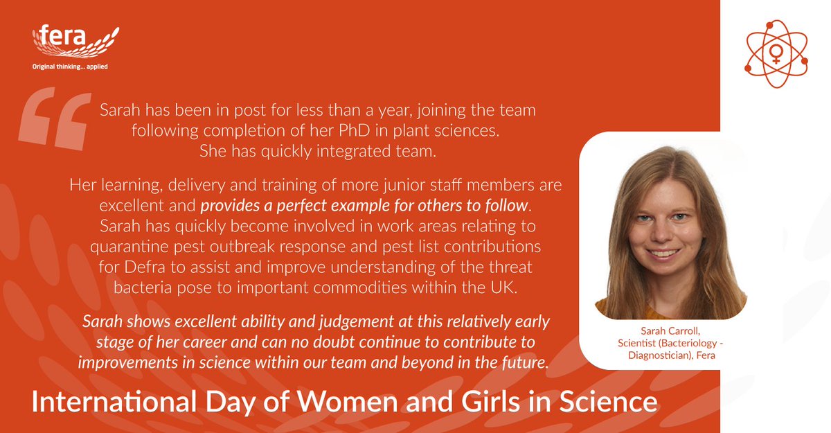 As it's International Day of Women and Girls in Science this Friday, we asked colleagues to nominate a female co-worker who inspires them and makes a difference in the workplace 

👩‍🔬Nominated by a colleague: Sarah Carroll

#WomenInScienceDay #IDWGS2022