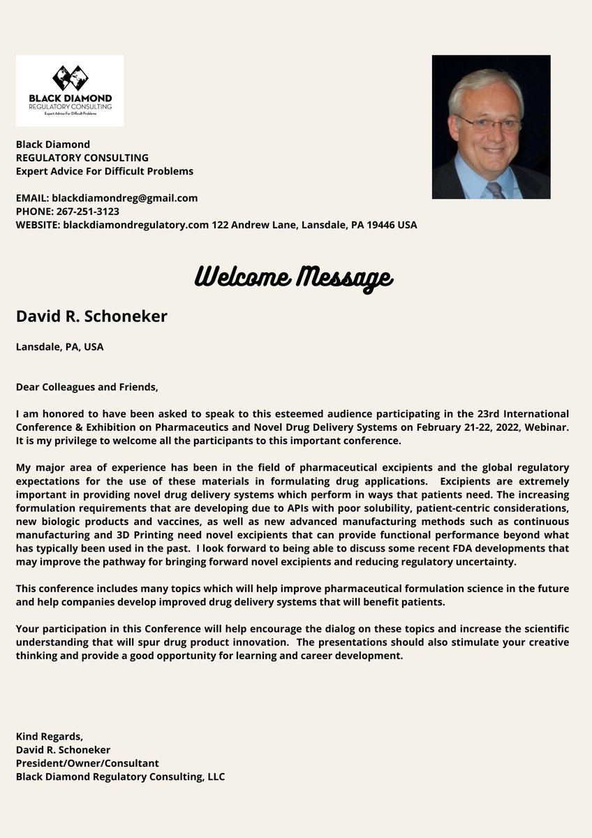 Michell44266813's tweet photo. One of our key Note Speaker Dr. Dave Schonecker

Participate at Pharmaceutica 2022 Conference at Berlin, Germany
Visit https://t.co/kf1RMVwNd8
WhatsApp +447455849667
Mail pharmaceuticalconferences76@gmail.com
#pharmaceutics #nanotechnology #nanodrugdelivery #drugdelivery #COVID19 https://t.co/zwVLyCxzBQ