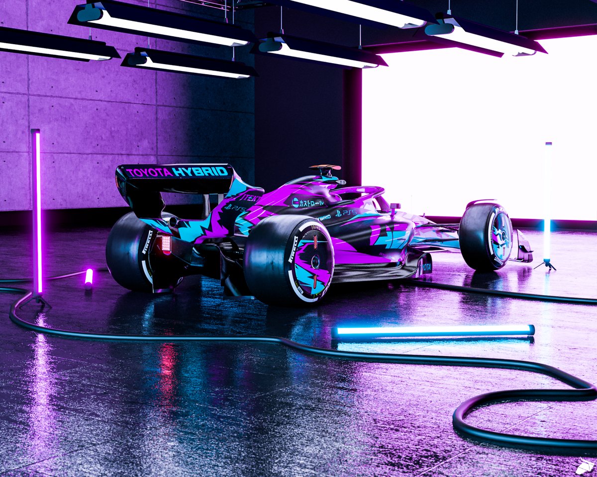 seanbulldesign's tweet photo. Toyota Singapore 'Night edition'

Vaporwave inspired livery featuring a neon colour palette specially for the singapore night race with Japanese spec Castrol logos for that extra level of unique

3D Model licensed by @RaceSimStudio

#F1 #Livery #F12022 https://t.co/T6bH14ksiA