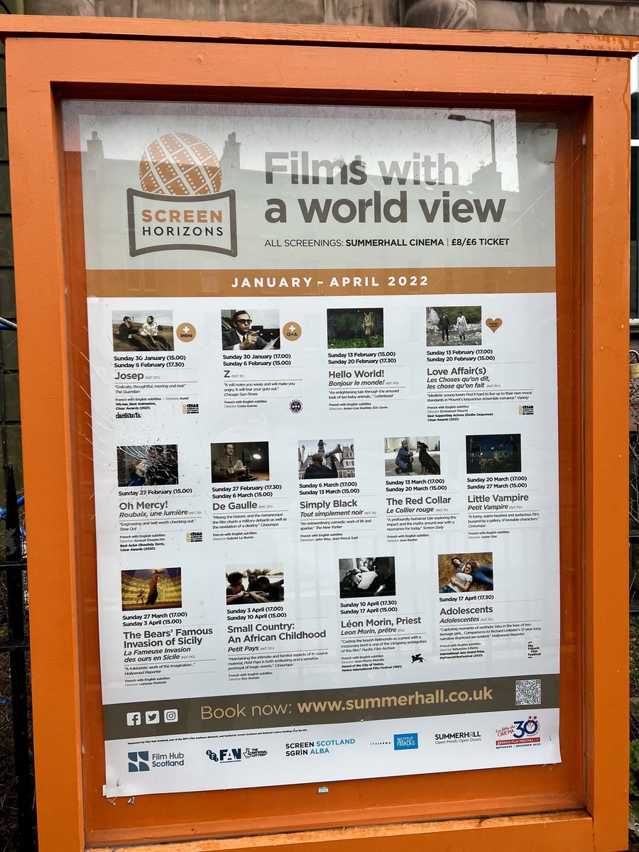FrFilmFestUK's tweet photo. Have you seen our new #ScreenHorizons poster at @Summerhallery?
Why not take a look the next time you’re passing! 🇫🇷 🎞
Find out more 👉 https://t.co/i6Rnscl3D4 https://t.co/LKwDc04rj6