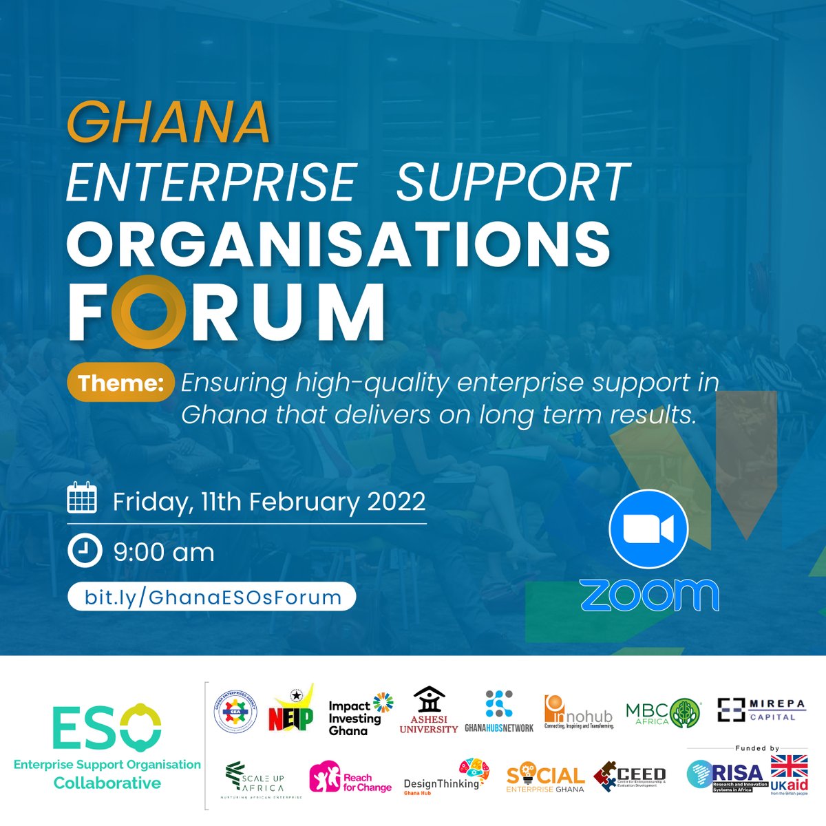 ImpactInvGh's tweet photo. Join the conversation https://t.co/KsuoapqPkr   live tomorrow at the #GhESO's Forum as we engage stakeholders on how to foster collaboration and build systems to bolster the quality of enterprise support in Gh. 
@GSGimpinv @NeipGhana @GhHubsNetwork @gea_ghana #ESOCollaborative https://t.co/r7Ow2ybUII
