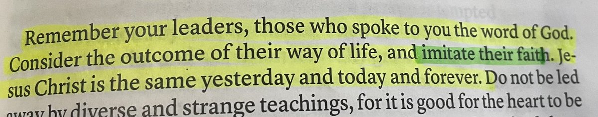 bobrobertsjr's tweet photo. ‘Imitate their faith’ until you can stand up and say imitate me as I imitate Christ, you have no business leading a church - doesn’t mean you’re perfect at all, does mean you’re honest about your imperfections - that phrase ‘imitate me’ is the standard of a discipler #HighCall https://t.co/2gkGdaMUSn