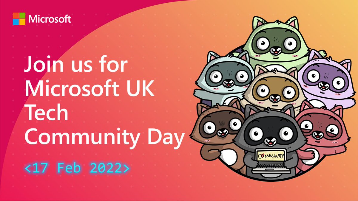 We're not quite meeting in person... yet, but Microsoft UK Tech Community Day might just be the next best thing... join us if you can! aka.ms/tech-community…
