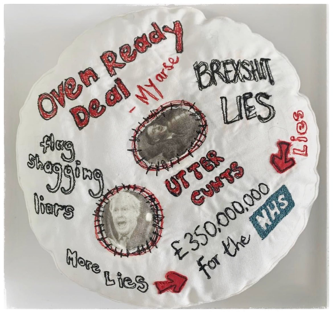 broideryprofane's tweet photo. #ovenreadydeal #uttercunts
Shite Tory Slogans No1 by Alison Fitzgerald https://t.co/a8IACBaxJ3