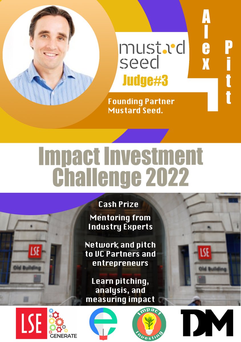 Want to be mentored and network with the best in the Impact VC/Startup ecosystem?

Join the Impact Investment Challenge, and meet top Judges like Alex Pitt. Founding Partner, Mustard Seed. 

BCG Green Ventures, Houghton Street, UBS, &amp; more:
cutt.ly/3OCY06x
<a href="/MSeedImpact/">Mustard Seed</a>