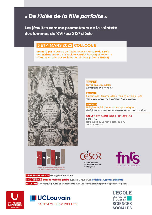 CCS member Dr. Sarah Barthélemy is organising a conference on the theme of the Jesuits and female holiness from the 16th to the 19th century. Selected sessions will be in English. Register your interest here: forms.office.com/pages/response… #nuntastic #jesuit  #twitterstorians