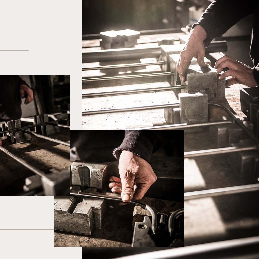 TheCornishBedCo's tweet photo. #foundrytalks...It all starts here.

Our artisans Steve and Kenny have the job of cutting all tubes to exact measurements needed for your bed, then the frames are assembled by Kenny on the workstation, and locked with our unique moulds...ready for the magic to begin... https://t.co/pScX5i5Hro