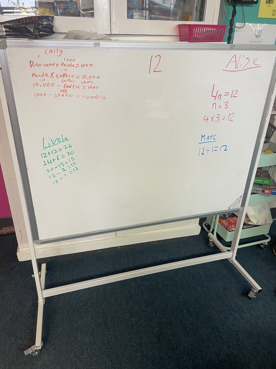 Room 20 have been using all 4 operations this week in Number Talks. Miss Moffat asked them to represent a number in as many ways as they could. They worked with each other before individuals came up to the board to explain their method to the class. We even had some algebra! 🤩