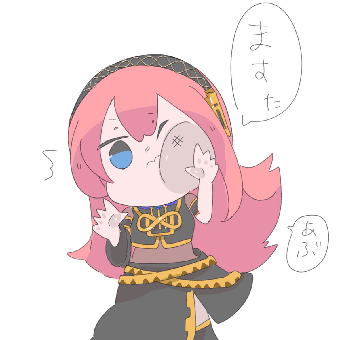 巡音ルカ 「見えない壁にぶつかる巡音ルカさん🙌☺️ 」|かまだ@お絵描きダイエッターのイラスト