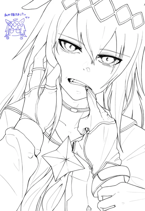 #サメの為の進歩絵
※まだ線画だけど…
2人写ってるのも好きだけどこういうシチュのオグタマも良くない? 