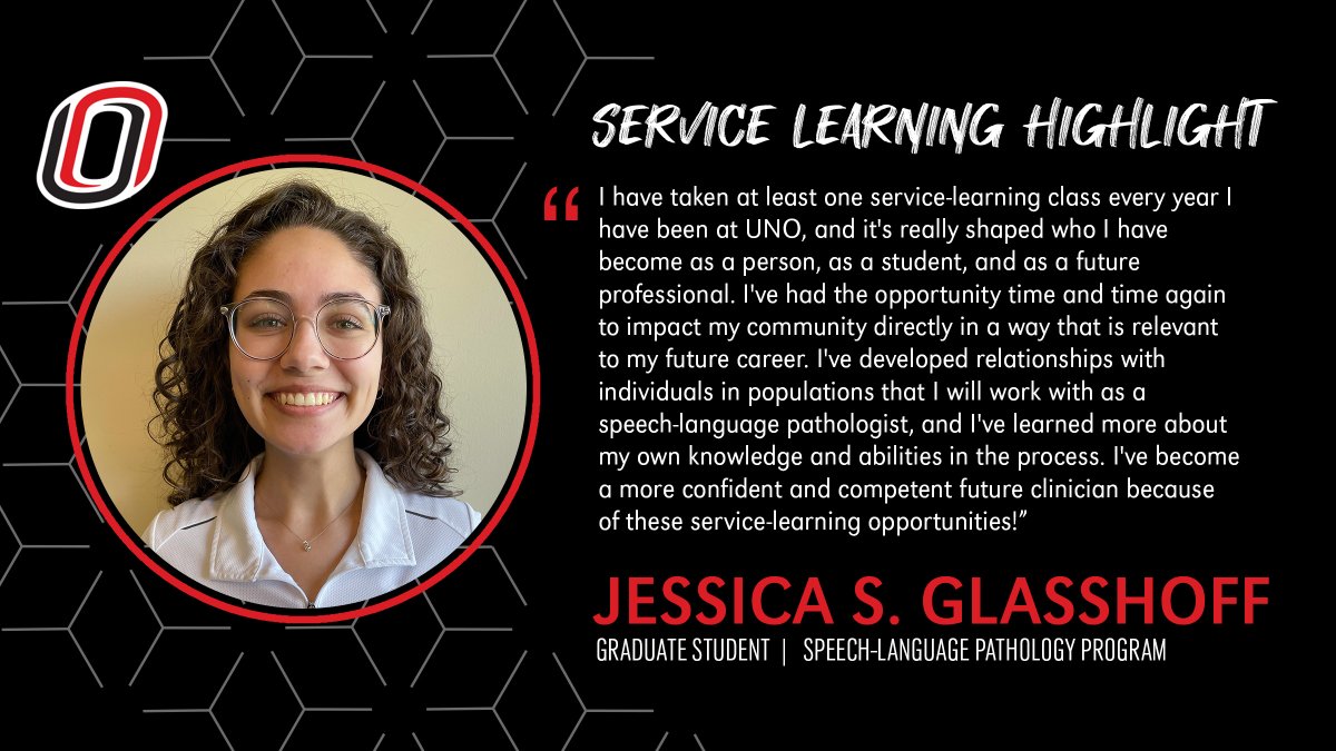 UNOCEHHS's tweet photo. Through Service Learning, Jessica developed more confidence as a future clinician, "I've developed relationships with individuals in populations I will work with as a speech-language pathologist, and I learned more about my own knowledge and abilities."

https://t.co/vcfdQw1MQy https://t.co/PXl5P5ghO5