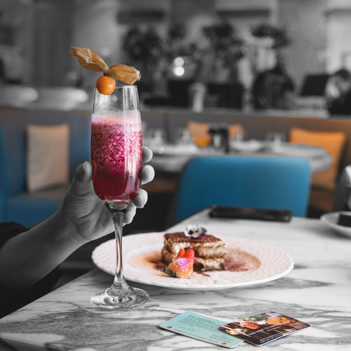 Try our refreshing cold beverage Sgroppino.
a combination of a delicious lemon sorbet, fresh blueberry and homemade gingerale🍷💙

جرب مشروباتنا الباردة المنعشة سجروبينو.
مزيج من شراب الليمون اللذيذ والتوت الطازج ومشروب الزنجبيل الغازي🍷💙

#شيكتي#الرياض#جدة#Cicchetti#Riyadh