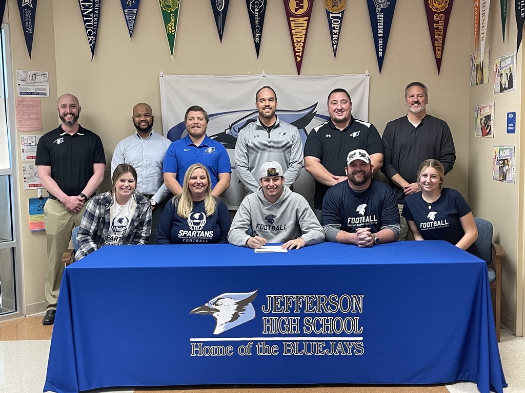 R7Activities's tweet photo. The Jefferson R-7 School District would like to announce that Colton Richardson has signed a Letter of Intent to compete in Football at Missouri Baptist University in St. Louis, MO. Colton's signing information can be found at the following link: https://t.co/x9vni2CLv1 https://t.co/ZofiAlY61Q