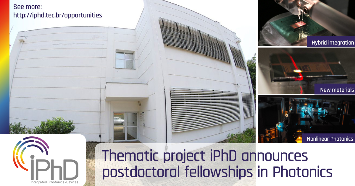 Anyone out there interested in doing photonics research embracing fundamentals and tech with state-of-the-art labs and nice research atmosphere? Ph.D. and postdoctoral fellowships available (iphd.tec.br/opportunities/) @thialegre <a href="/plouis/">Pierre 🇧🇷🇲🇫</a> <a href="/cjsdematos/">Christiano de Matos</a> <a href="/unicampoficial/">unicampoficial</a>  <a href="/AgenciaFAPESP/">Agência FAPESP</a>