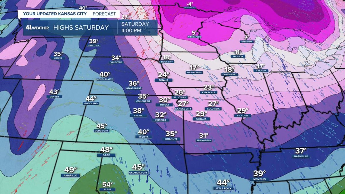 glezak's tweet photo. A potentially wet storm will affect Kansas City next week.  There will be some severe weather risks and a winter storm risk, but KC again is caught in the middle.  Here is today's blog:  https://t.co/txy2Ex3o9X https://t.co/wj8CULBimU