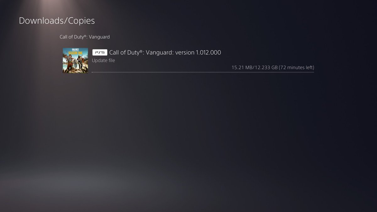 Leaks_Infoesp's tweet photo. Los usuarios de PlayStation ya pueden pre-descargar la actualización de vanguard de la Temporada 2.
El peso es de 12.2GB
La pre-descarga para el resto de plataformas estará disponible hoy en unas horas
#CallofDutt #Vanguard
https://t.co/bWopPfoJ4h