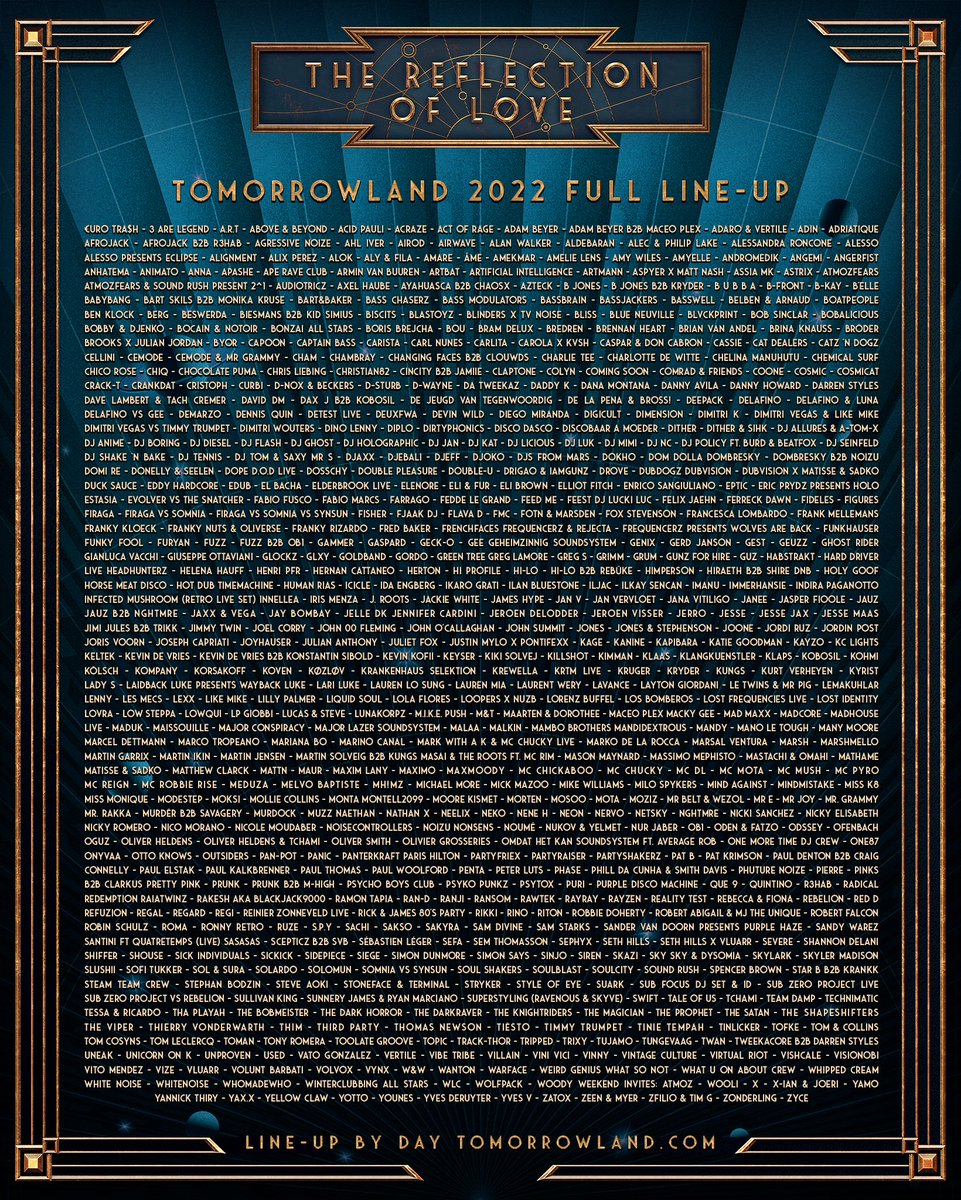 Tomorrowland lineup 2022